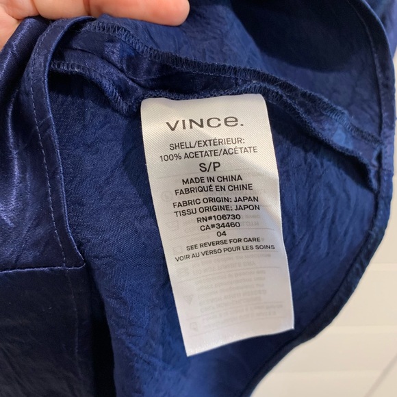 Vince ink blue satin Bias sleeveless midi dress - Picture 9 of 9
